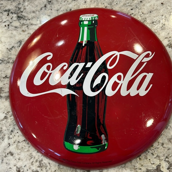 Vintage Coca-Cola Round metal sign 1990 - Picture 1 of 5